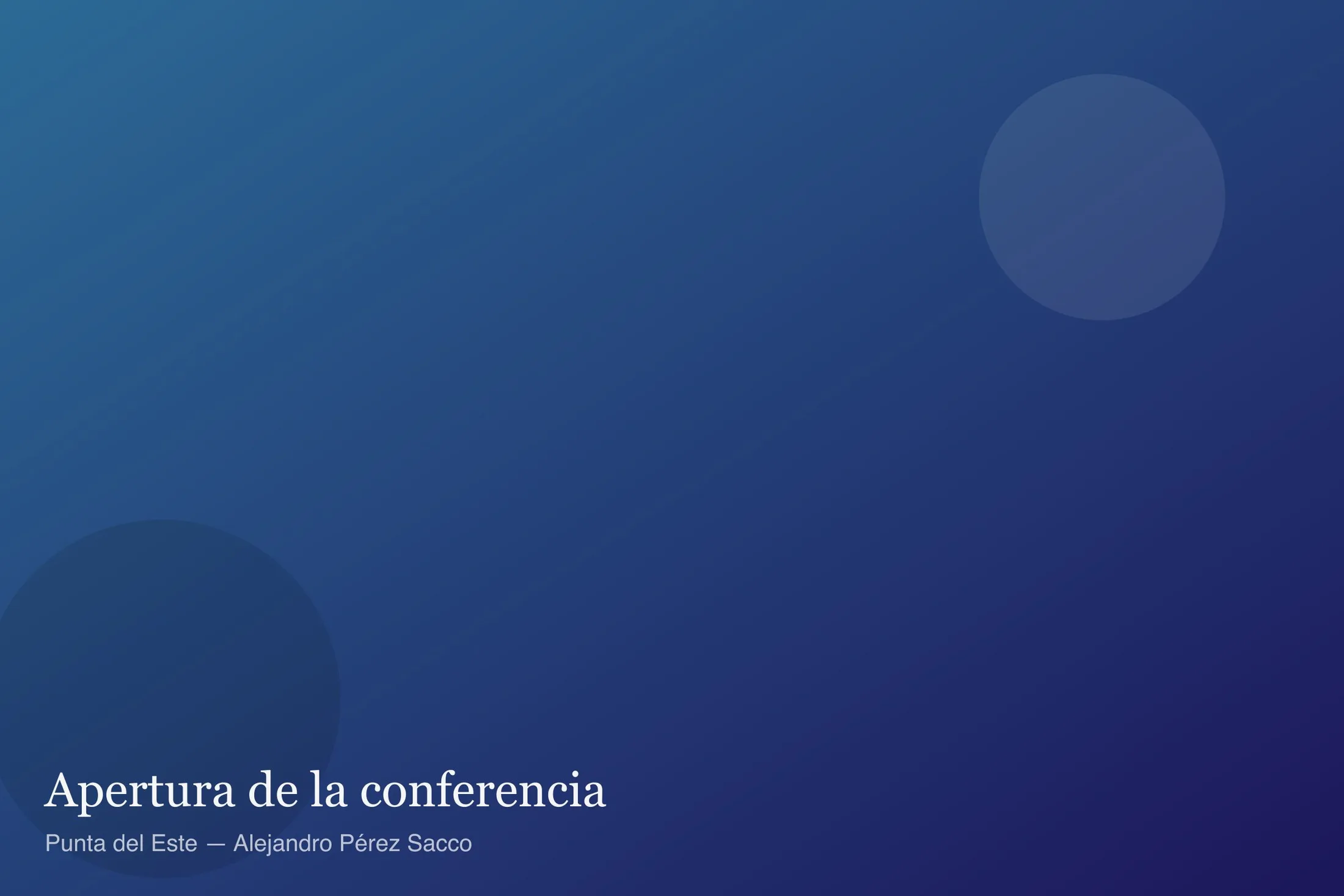 Apertura de la conferencia anual en Montevideo